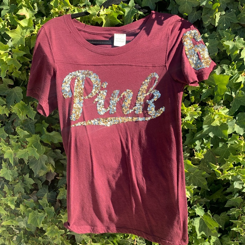 PINK Burgundy & Gold Shirt
